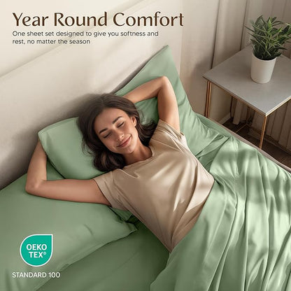 Utopia Bedding Twin XL Sheet Set – 3 Piece Bed Sheets for Twin XL Size Bed, Soft and Breathable Microfiber, Includes 1 Fitted Sheet, 1 Flat Sheet and 1 Pillowcase (Sage)