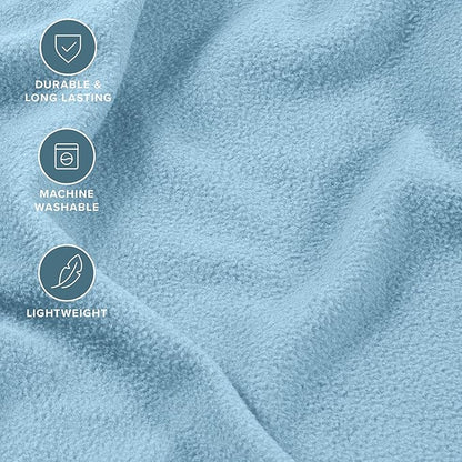 Bare Home Super Soft Fleece Sheet Set - Twin Size - Extra Plush Polar Fleece, No-Pilling Bed Sheets - All Season Cozy Warmth (Twin, Light Blue)