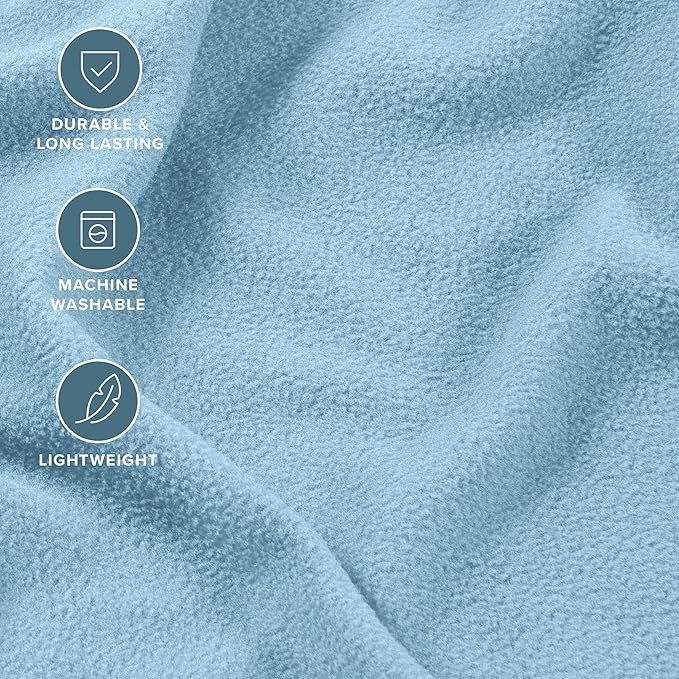Bare Home Super Soft Fleece Sheet Set - Queen Size - Extra Plush Polar Fleece, No-Pilling Bed Sheets - All Season Cozy Warmth (Queen, Light Blue)