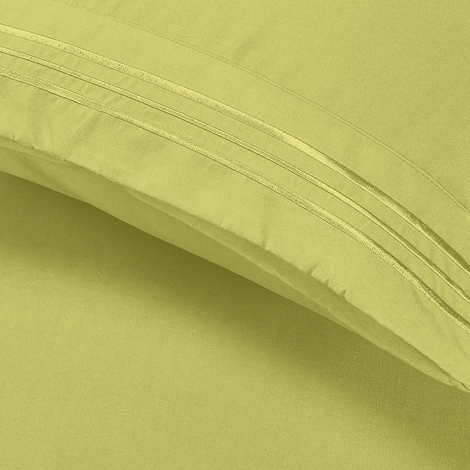 Elegant Comfort Luxury Ultra-Soft 2-Piece Pillowcase Set - 1500 Premium Hotel Quality Microfiber Double Brushed - Wrinkle Resistant, King Size, Pistachio Green