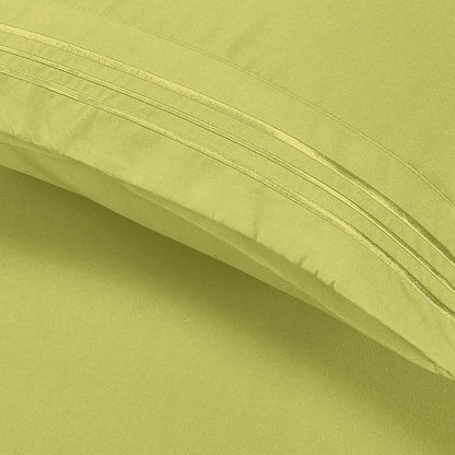 Elegant Comfort Luxury Ultra-Soft 2-Piece Pillowcase Set - 1500 Premium Hotel Quality Microfiber Double Brushed - Wrinkle Resistant, King Size, Pistachio Green