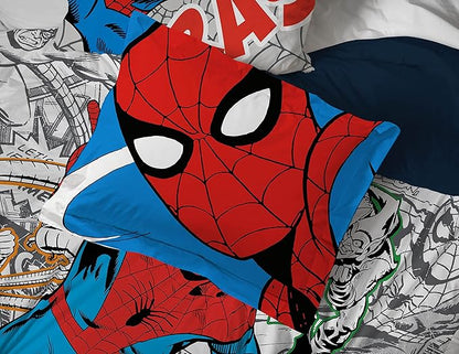 Jay Franco Spiderman Spidey VS 5 Piece Twin Size Bed Set - Includes Comforter & Sheet Set Bedding - Super Soft Fade Resistant Microfiber (Official Marvel Product)