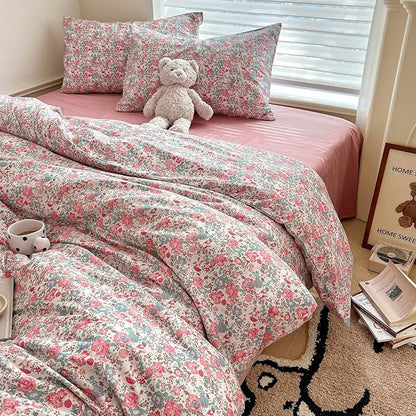 HighBuy Vintage Floral Comforter Set Full Size Rabbit Bedding Sets 3 Piece Full Comfy Soft Comforter with 2 Pillowcases,Bohemian Botanical Bedding Comforter Full for Teen Girls,Washable,Cozy