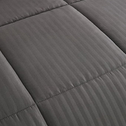 King Size Comforter Set 8 Piece Bed in a Bag with Bed Skirt, Fitted Sheet, Flat Sheet, 2 Pillowcases, 2 Pillow Shams, King, Dobby Gray