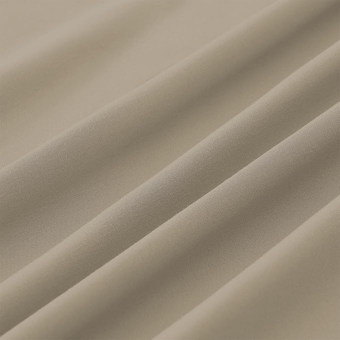 Modern Threads Soft Microfiber Solid Sheets - Luxurious Microfiber Bed Sheets - Includes Flat Sheet, Fitted Sheet with Deep Pockets, & Pillowcases Taupe Full