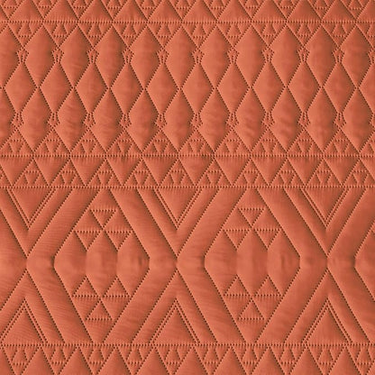 akkialla King/Cal King Size Quilt Bedding Set,Burnt Orange Lightweight Microfiber Soft Bedspread,Modern Style Geometric Pattern Coverlet Set for All Seasons,3 Piece(1 Quilt,2 Pillow Shams)