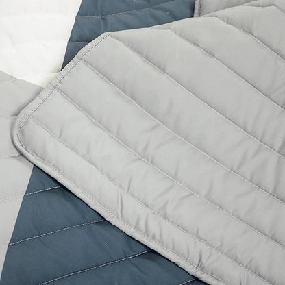 Lush Decor Modern Color Block Quilt Queen Size 3 Piece Set Full/Queen King Multi - Bedding Set California Queen Quilt - Mid Century Modern Decor
