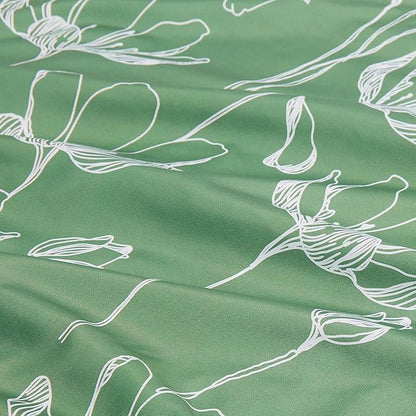 Amazon Basics 7-Piece Lightweight Microfiber Comforter Set, King, Green Floral