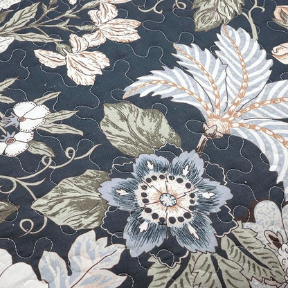 Lush Decor Sydney Reversible Cotton Quilt Set, 3 Piece Set, King, Navy & Multi - Cotton Bedding Set - Navy Floral Quilt - Cottage Decor - Bedding King Size