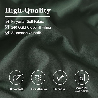 Monbix Oversized Queen Size Comforter Set - 7 Pieces Bed in a Bag, Deep Forest Bedding Sets with Comforter, All Seasons Comforter Bed Set with Sheets, Pillowcases & Shams