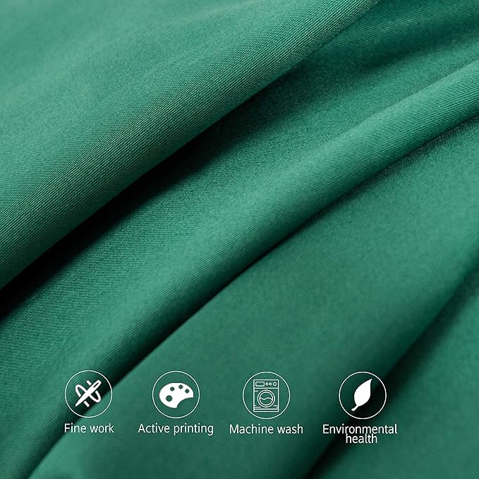 NTBAY Egyptian Cotton King Pillowcases - Set of 2, 500 Thread Count Cotton Pillowcases - Soft and Breathable Envelope Closure Pillow Cases - 20x36 Pillow Covers for Bed, Dark Green