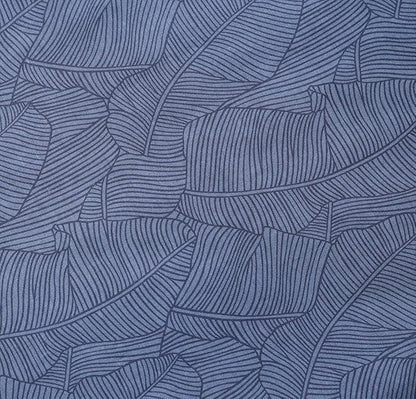 SLEEPBELLA Duvet Cover Full Size, 600 Thread Count Cotton Navy & Grey Printed with Luxurious Blue Leaves Pattern Reversible Botanical Comforter Cover Sets, Bedding Set 3Pcs (Full, Navy-Blue Leaves)