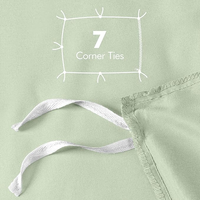 Utopia Bedding Duvet Cover Queen Size - 3 Piece with Zipper Closure - 1 Comforter Cover 90X90 Inches & 2 Pillow Shams 20X26 Inches (Sage) Comforter Not Included