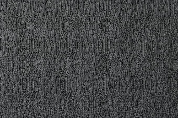 Chezmoi Collection Austin 3-piece Oversized Bedspread Coverlet Set (King, Charcoal) | Oversized, Lightweight, Fade Resistant