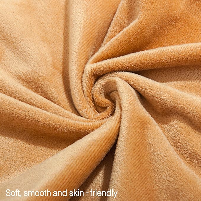 NTBAY 1 Pack Zippered Velvet Body Pillow Cover, Super Soft and Cozy Luxury Fuzzy Flannel 20x54 Long Pillowcase with Zipper, 20x54 Inches, Camel
