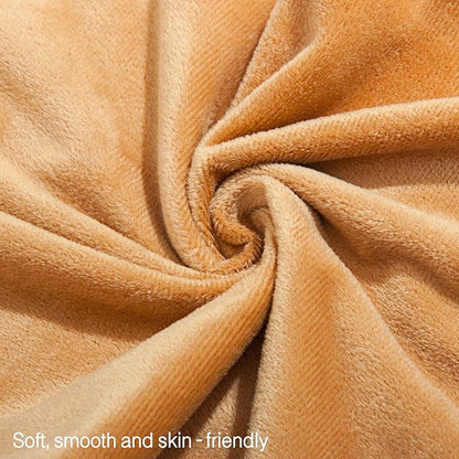 NTBAY 1 Pack Zippered Velvet Body Pillow Cover, Super Soft and Cozy Luxury Fuzzy Flannel 20x54 Long Pillowcase with Zipper, 20x54 Inches, Camel