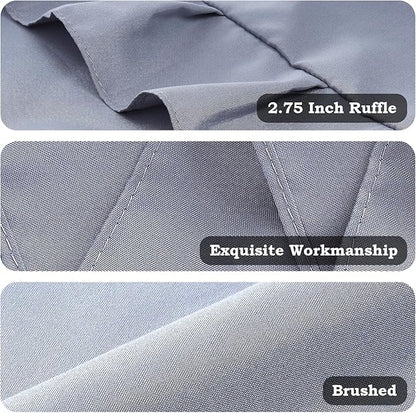 Ruffle Pillow Cases Standard Size Set of 2 –Soft Wrinkle Resistant Brushed Microfiber Ruffled Pillowcases –Envelope Pillow Shams Cover Festive Gift for Hotels,Rooms 20x26 Inch (Silver Gray)