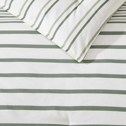 Eddie Bauer - King Comforter Set, Super Soft Bedding with Matching Shams, Two-Piece Back Closure, Modern Room Essentials (Cooper Stripe Green, King)