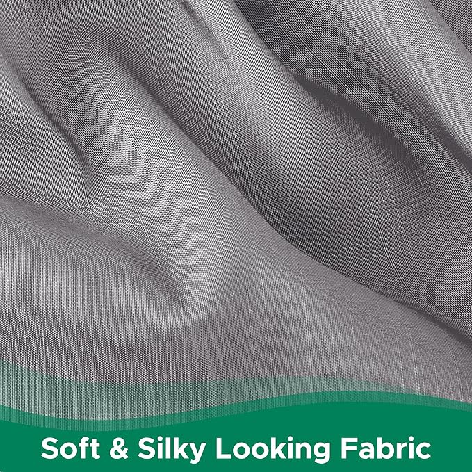 Biscaynebay Wrap Around Bed Skirts for Queen Beds Extra Long Drop of 25", Silver Grey Adjustable Elastic Dust Ruffles Easy Fit Wrinkle Resistant Silky Luxurious Fabric Machine Washable