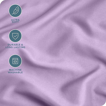 Bare Home Microfiber Pillow Cases - Queen Size Set of 2 - Cooling Pillowcases - Double Brushed - Easy Care - Envelope Closure (Queen Pillowcase Set of 2, Lavender)