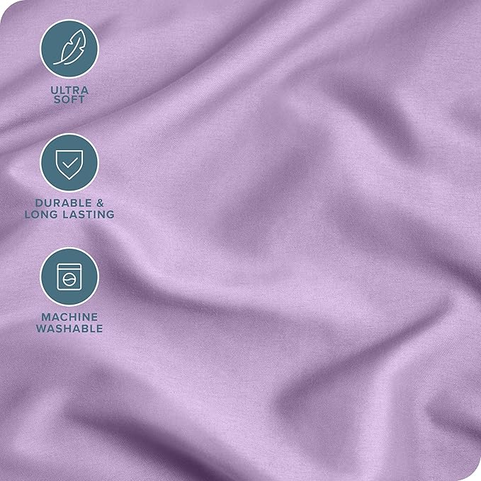 Bare Home Microfiber Pillow Cases - King 20x36 - Cooling Pillowcases - Double Brushed - Easy Care - Envelope Closure (King Pillowcase Set of 2, Lavender)