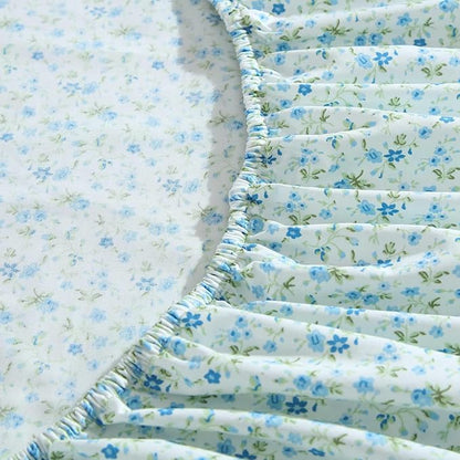 Laura Ashley - Twin Sheet Set, Crisp & Cool Cotton Percale Bedding with Deep Pockets, Lightweight for Year Round Comfort, Bed Sheets with Matching Pillowcase (Evie Blue)