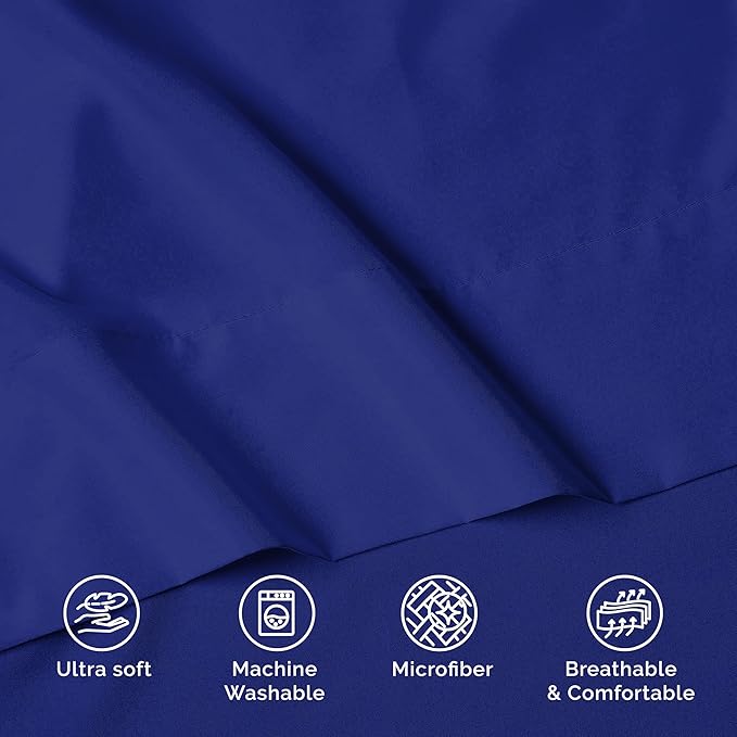 Luxury Flat Sheet on Amazon Elegant Comfort Wrinkle-Free 1500 Premier Hotel Quality 1-Piece Flat Sheet, King Size, Royal Blue