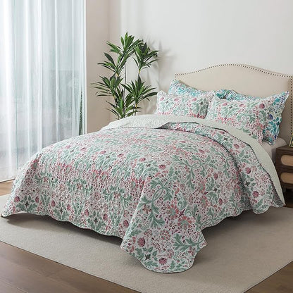 HoneiLife Quilt Set Queen Size - Microfiber Bedspreads for Queen Bed, Reversible Coverlet Lightweight Bedcover Quilt Bedding Sets for Queen Bed