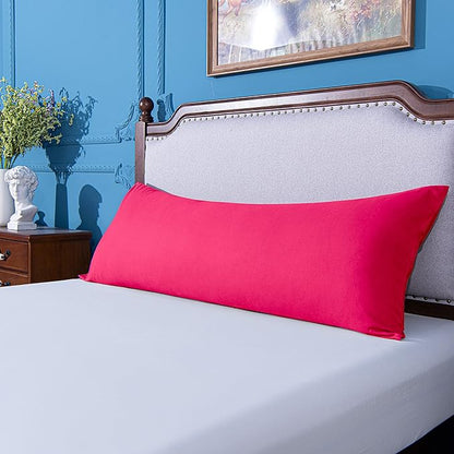 NTBAY Body Pillowcase - Brushed Microfiber 20x54 Pillowcase - Soft, Wrinkle-Free, Fade-Resistant, Stain-Resistant, Magenta Body Pillow Cover with Envelope Closure - 20x54 Inches, Magenta