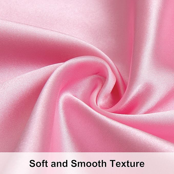 NTBAY 12 Pack Satin Standard Pillowcases for Hair and Skin, Luxurious and Silky Pillow Cases with Envelope Closure, 20 x 26 Inches, Pink