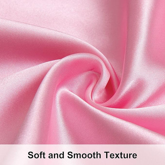 NTBAY 2 Pack Satin Standard Pillowcases for Hair and Skin, Luxurious and Silky Pillow Cases with Envelope Closure, 20x26 Inches, Pink