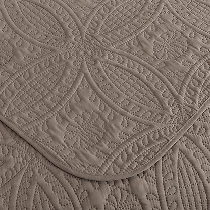 Chezmoi Collection Austin 3-piece Oversized Bedspread Coverlet Set (King, Taupe) | Oversized, Lightweight, Fade Resistant