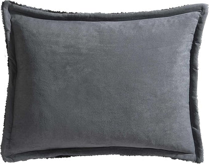 Eddie Bauer - Queen Comforter Set, Microsuede Bedding with Soft Plush Faux Shearling Reverse, 3 Piece Bed Set with Matching Pillowcases (Cabin Plaid Grey)