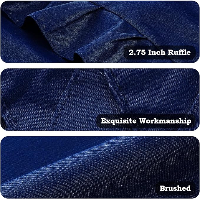 Ruffled Body Pillow Pillowcases Set of 2 – Soft Wrinkle Resistant Brushed Microfiber Body Pillowcases –Envelope Pillow Shams Festive Gift for Hotels, Guest Rooms 20x54 Inch (Navy Blue)