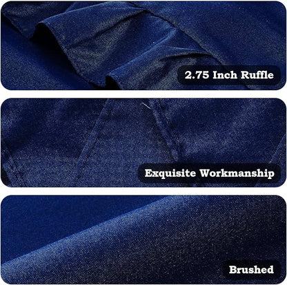 Ruffled Body Pillow Pillowcases Set of 2 – Soft Wrinkle Resistant Brushed Microfiber Body Pillowcases –Envelope Pillow Shams Festive Gift for Hotels, Guest Rooms 20x54 Inch (Navy Blue)