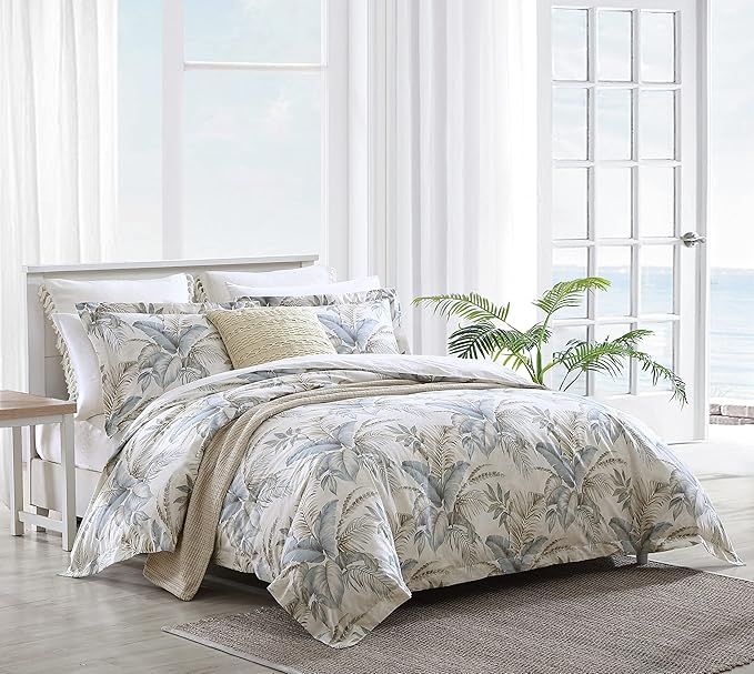 Tommy Bahama - Queen Comforter Set, Reversible Cotton Bedding with Matching Shams, Super Soft Bedding Set (Bakers Bluff Blue, Queen)