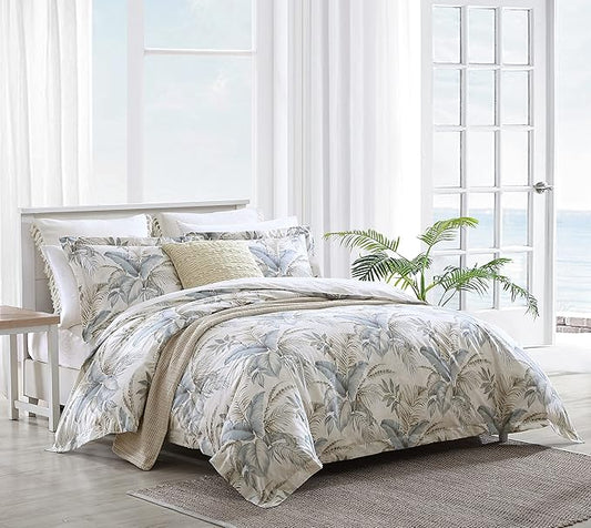 Tommy Bahama - Queen Comforter Set, Reversible Cotton Bedding with Matching Shams, Super Soft Bedding Set (Bakers Bluff Blue, Queen)