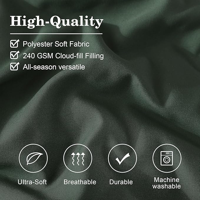 Monbix Oversized King Size Comforter Set - 7 Pieces Deep Forest Bed in a Bag Oversized King Bedding Sets with Comforters, All Seasons Comforter Bed Set with Sheets, Pillowcases & Shams