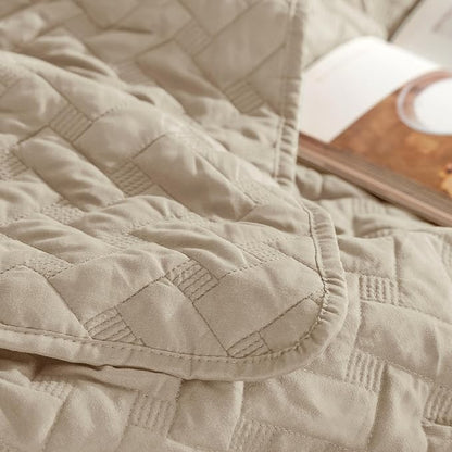 Bedsure Quilts Twin Size - Lightweight Bedspreads Twin Size with Basket Weave Pattern, Soft Quilt Bedding Set, Hazel Comforter Set Coverlet for All Seasons with 1 Pillow Sham (68" x 86") | Skin-Friendly Soft, All-Season Comfort, Breathable, Lightweight...