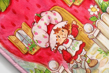 Jay Franco Kids Plush Throw Blanket – Soft & Comfy Throw for Couch or Bed – Cozy Home Décor for Living Room & Bedroom, Multi - Strawberry Shortcake, 40x50 - Travel Blanket