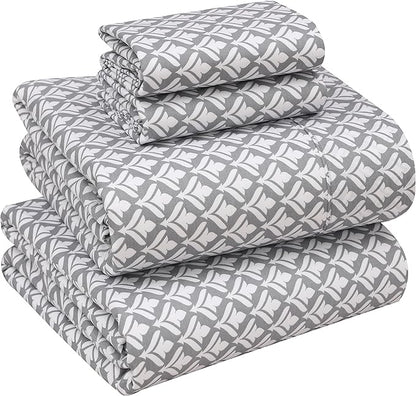 RUVANTI 100% Cotton Sheets – California King Percale Bedding, Cooling & Breathable Floral Design, Durable with a Crisp, Soft & Comfortable Feel, 14" Deep Pocket, 4-Piece Set, Idiomatic Expression