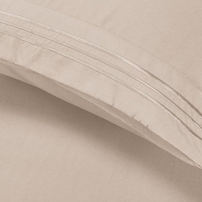 Elegant Comfort Luxury Ultra-Soft 2-Piece Pillowcase Set - 1500 Premium Hotel Quality Microfiber Double Brushed - Wrinkle Resistant, King, Cream