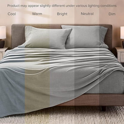 Bare Home Super Soft Fleece Sheet Set - Twin Size - Extra Plush Polar Fleece, No-Pilling Bed Sheets - All Season Cozy Warmth (Twin, Light Grey)