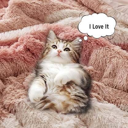 Intelligent Design Soft & Cozy Shaggy Faux Fur Comforter Set, Trendy Ombre Design with Vibrant Color, All Season, Down Alternative Bedding, Matching Sham, Cassie Full/Queen Blush Multi 3 Piece