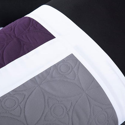 Chezmoi Collection Upland 7-Piece Quilted Patchwork Comforter Set, Purple/Black/Gray, Full