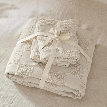 Bedsure Boho Kids Duvet Cover Queen Size（Duvet Insert/Comforter not Included - Checkered Duvet Cover Queenfor All Seasons,Soft Shabby Chic Boho Bedding (Beige, 90" x 90")