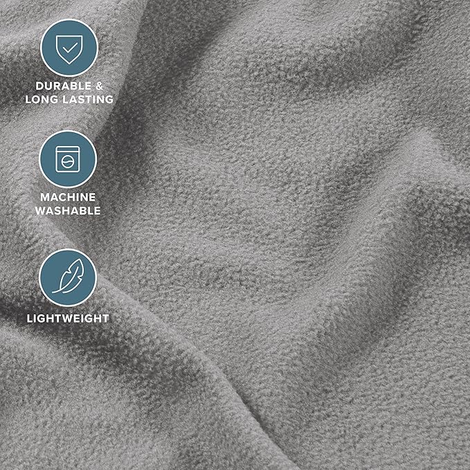 Bare Home Super Soft Fleece Sheet Set - Queen Size - Extra Plush Polar Fleece, No-Pilling Bed Sheets - All Season Cozy Warmth (Queen, Light Grey)
