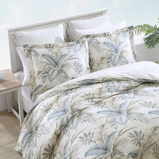 Tommy Bahama - Queen Comforter Set, Reversible Cotton Bedding with Matching Shams, Super Soft Bedding Set (Bakers Bluff Blue, Queen)