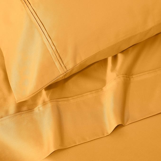 Superior 1200-Thread Count Egyptian Cotton Solid Pillowcase Set, Dijon, King