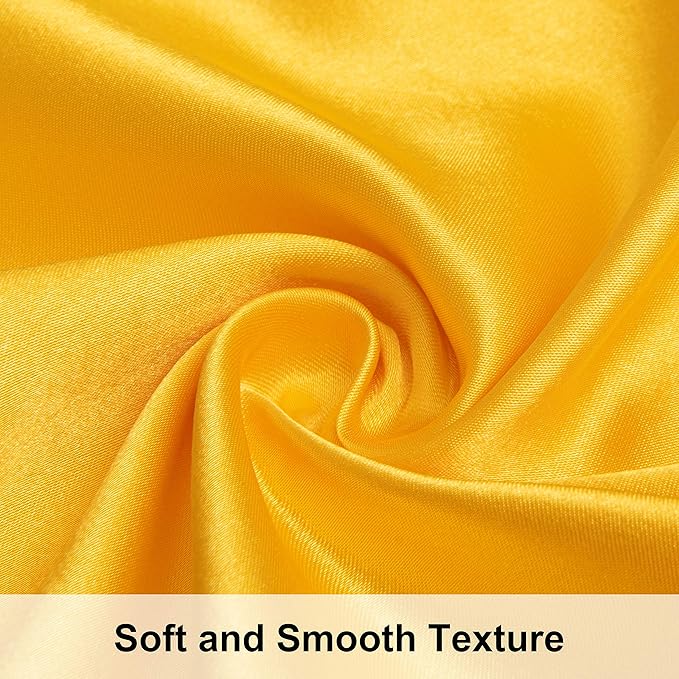NTBAY 2 Pack Satin King Pillowcases for Hair and Skin, Luxurious and Silky Pillow Cases with Envelope Closure, 20x40 Inches, Yellow